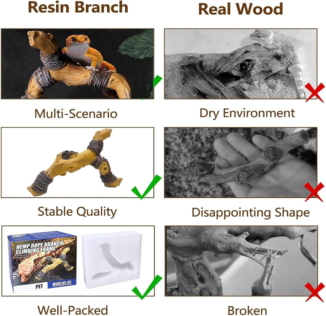 Tfwadmx Snake Climbing Branch,Resin Reptile Enclosure Decor