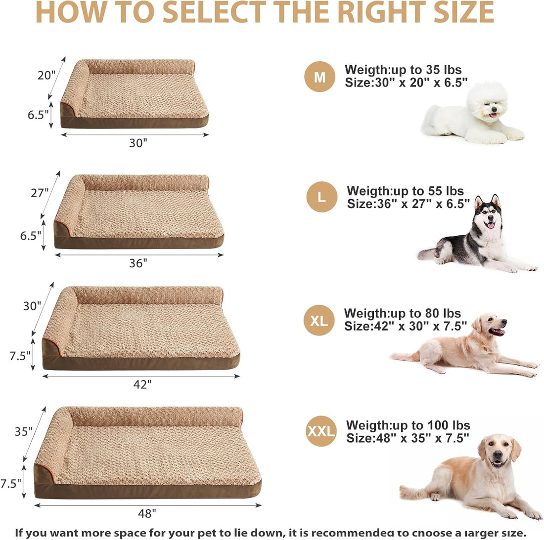 BFPETHOME Orthopedic Washable Dog Bed