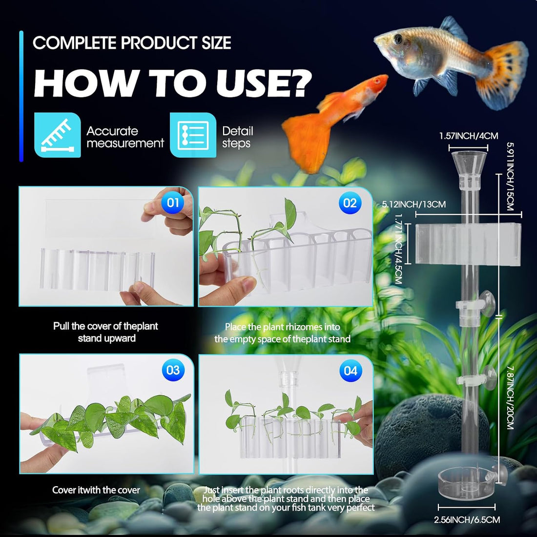 2PC 7 Holes Upgraded Aquarium Plant Holder