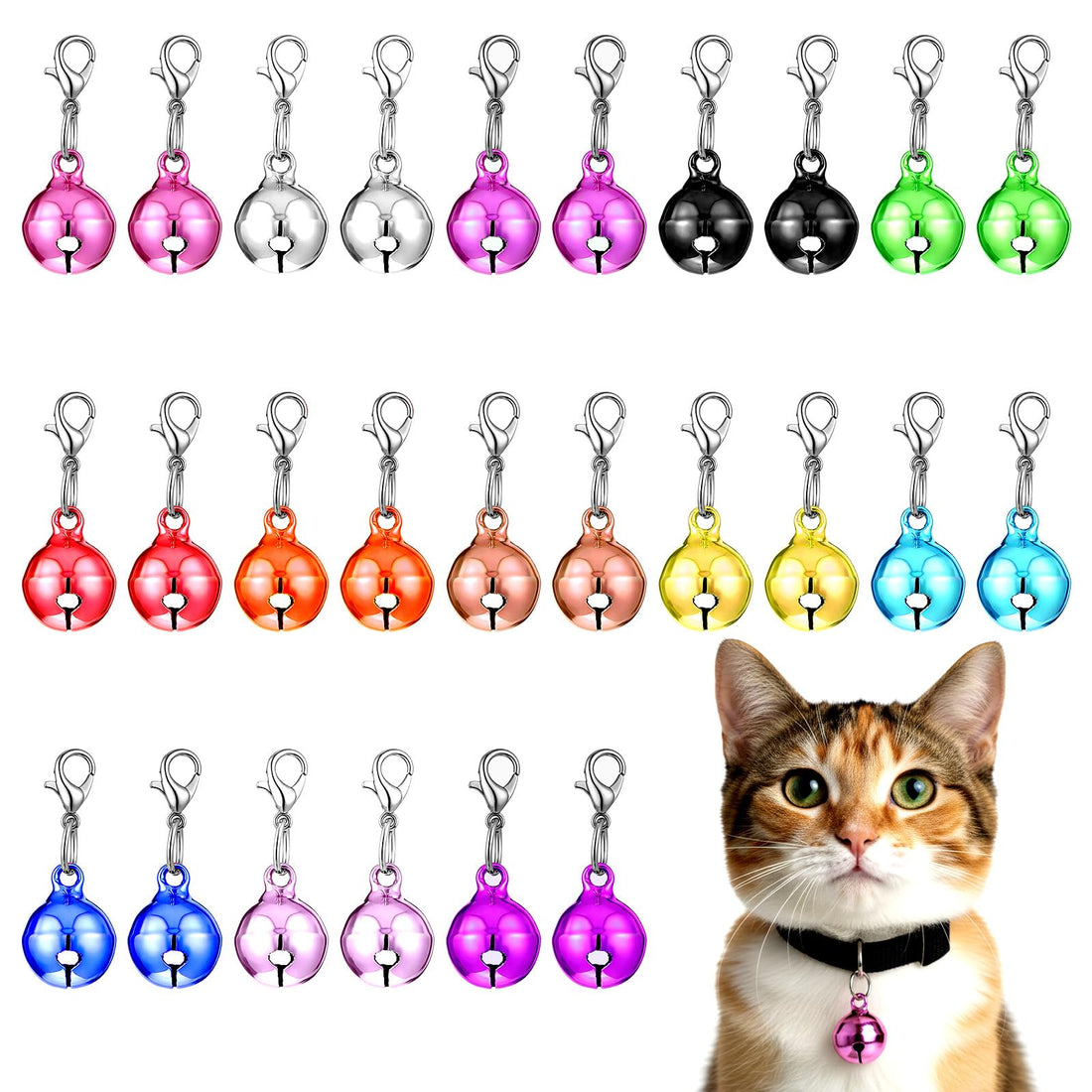 HJZHII 26Pcs Cat Collar Bell Pet Bells for Cat Dog Collar