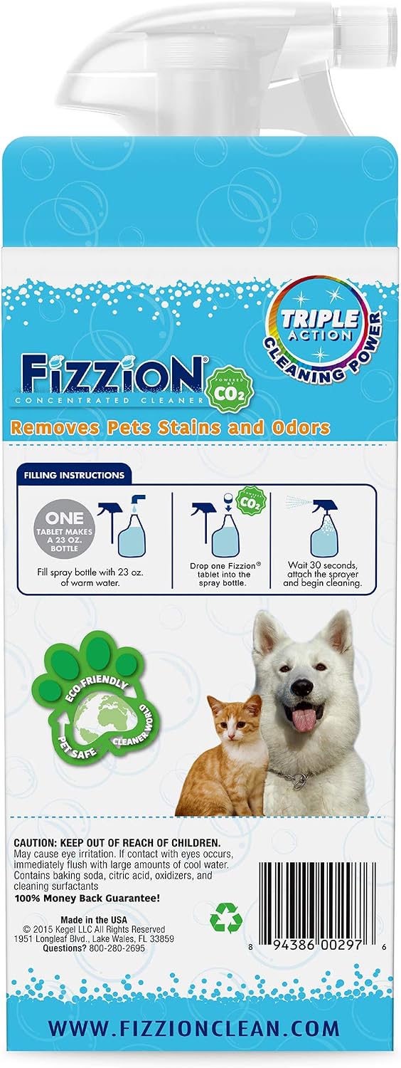 Fizzion Pet Stain and Odor Remover 23 ounce Empty Spray Bottle with 2