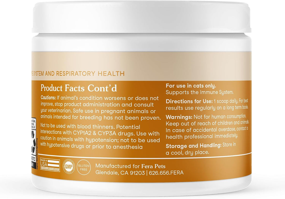 Fera Pets Lysine for Cats - Immune Support Powder Food Topper