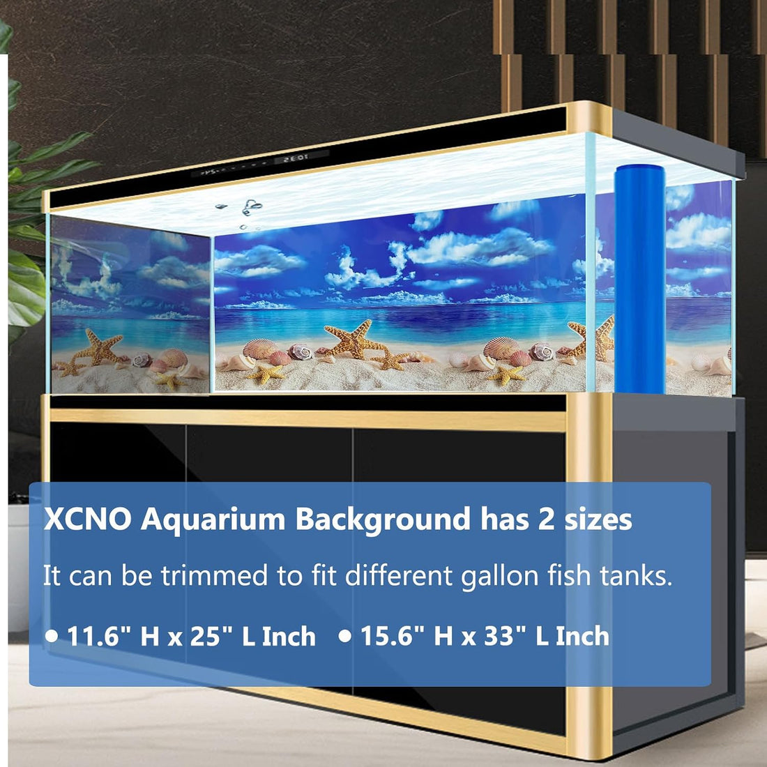 XCNO Aquarium Background Poster Fish Tank Wallpaper, Double-Sided