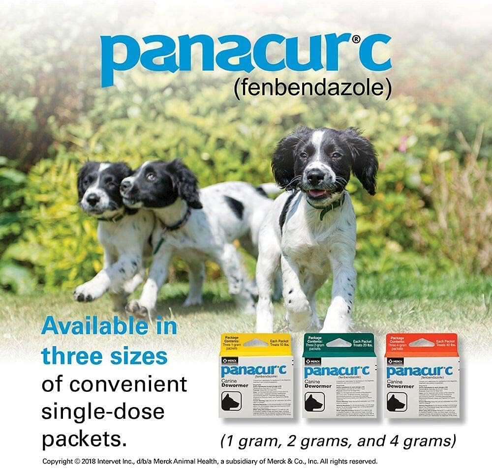 Panacur C Canine Dewormer Dogs 1 Gram Each Packet Treats 10 lbs