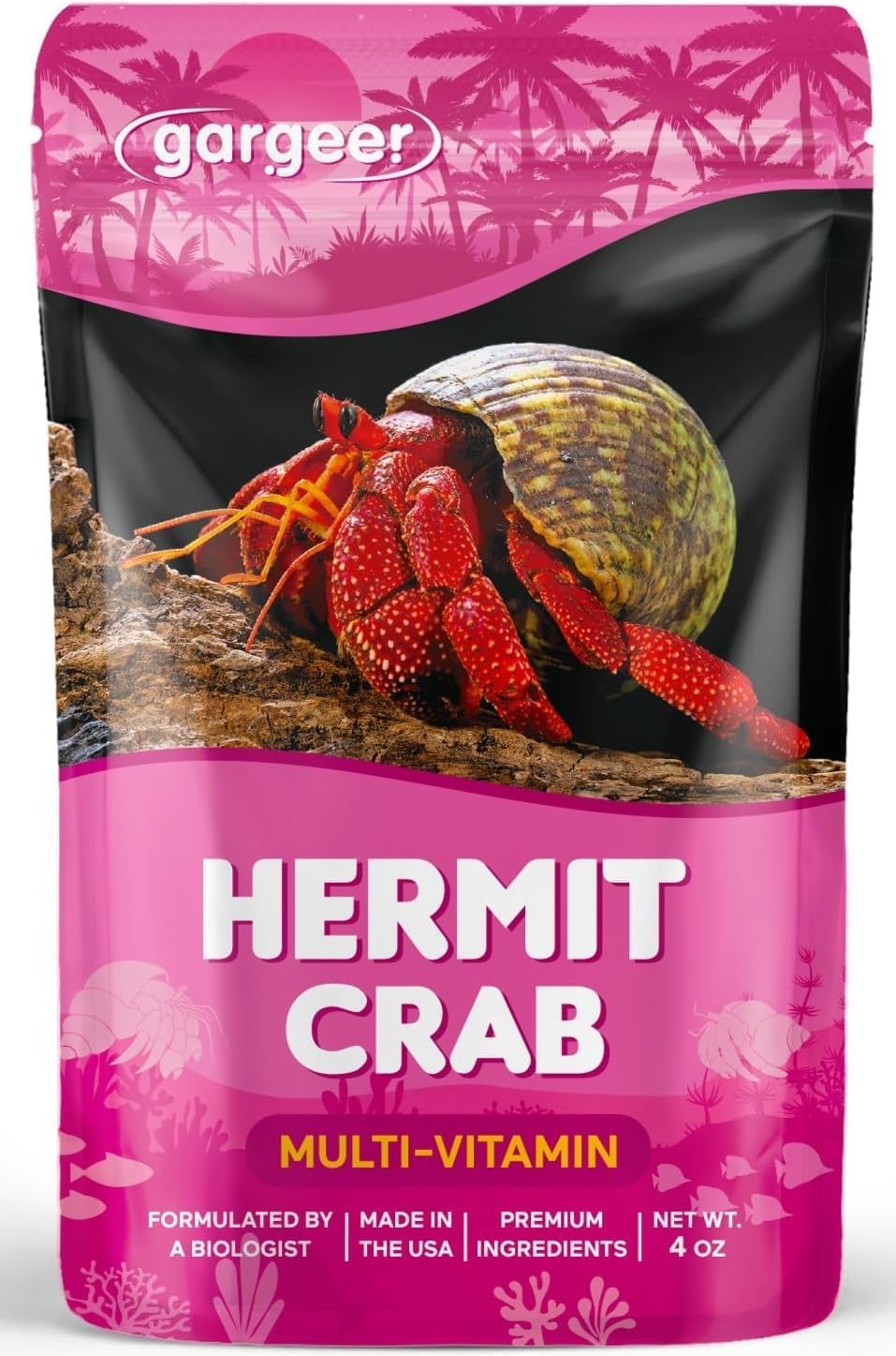 Gargeer 3oz Hermit Crab Soaking Salt, Calcium & Trace Minerals