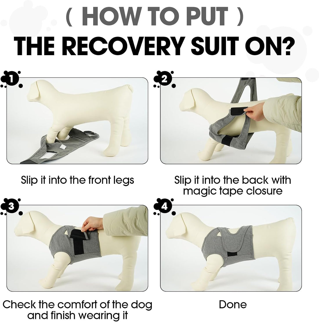 BRKURLEG Chest Recovery Suit for Dogs, Chest Wound Cover, Grey XL