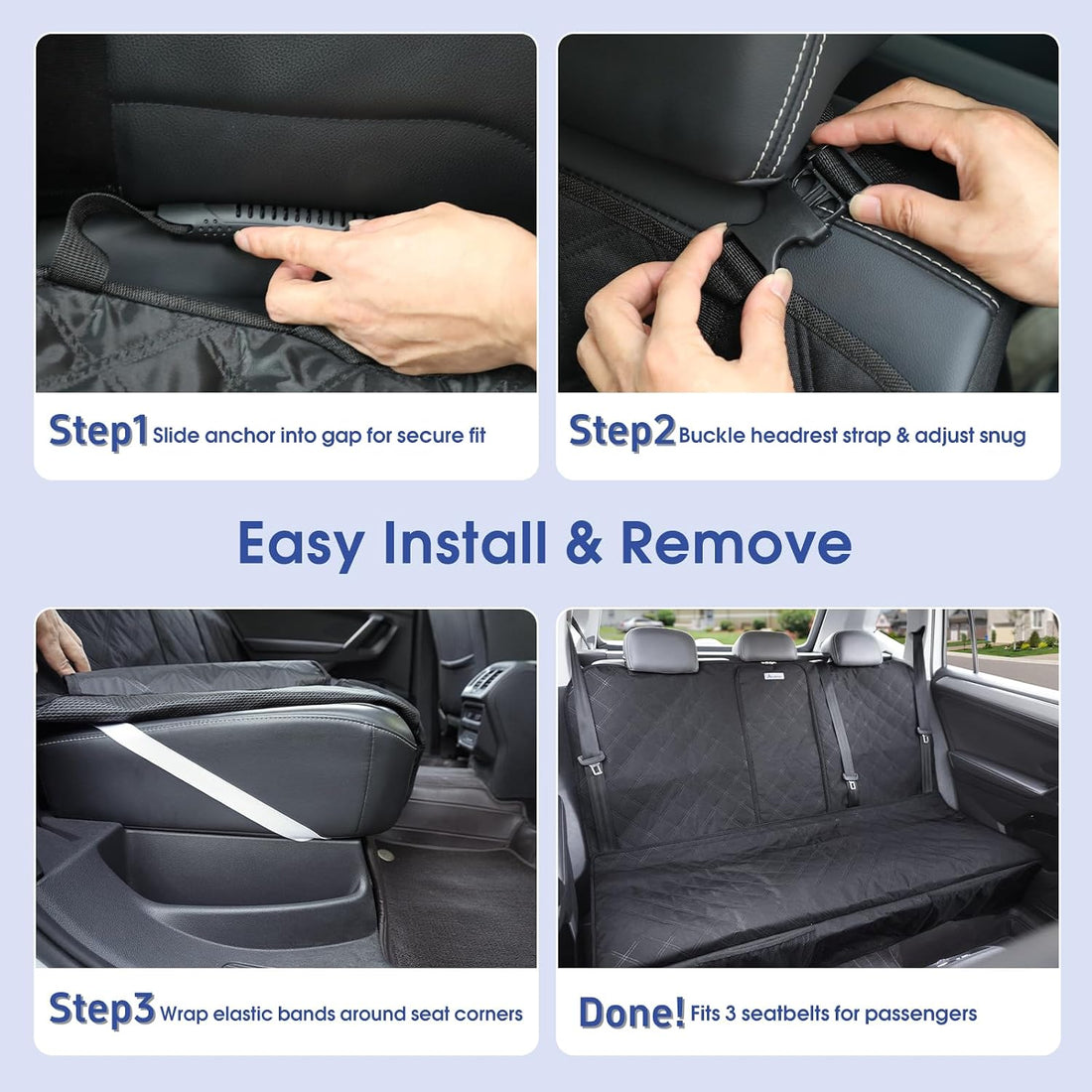 ALLANSING Upgraded 900D Heavy Duty Dog Back Bench Seat Cover