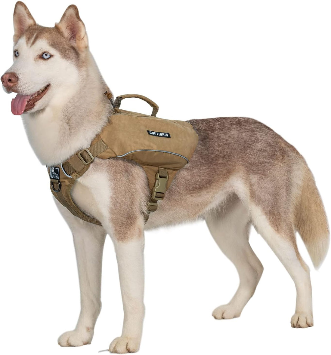 ONETIGRIS Y-Shaped Dog Backpack No Pull CAMLUS Dog Saddle Bag