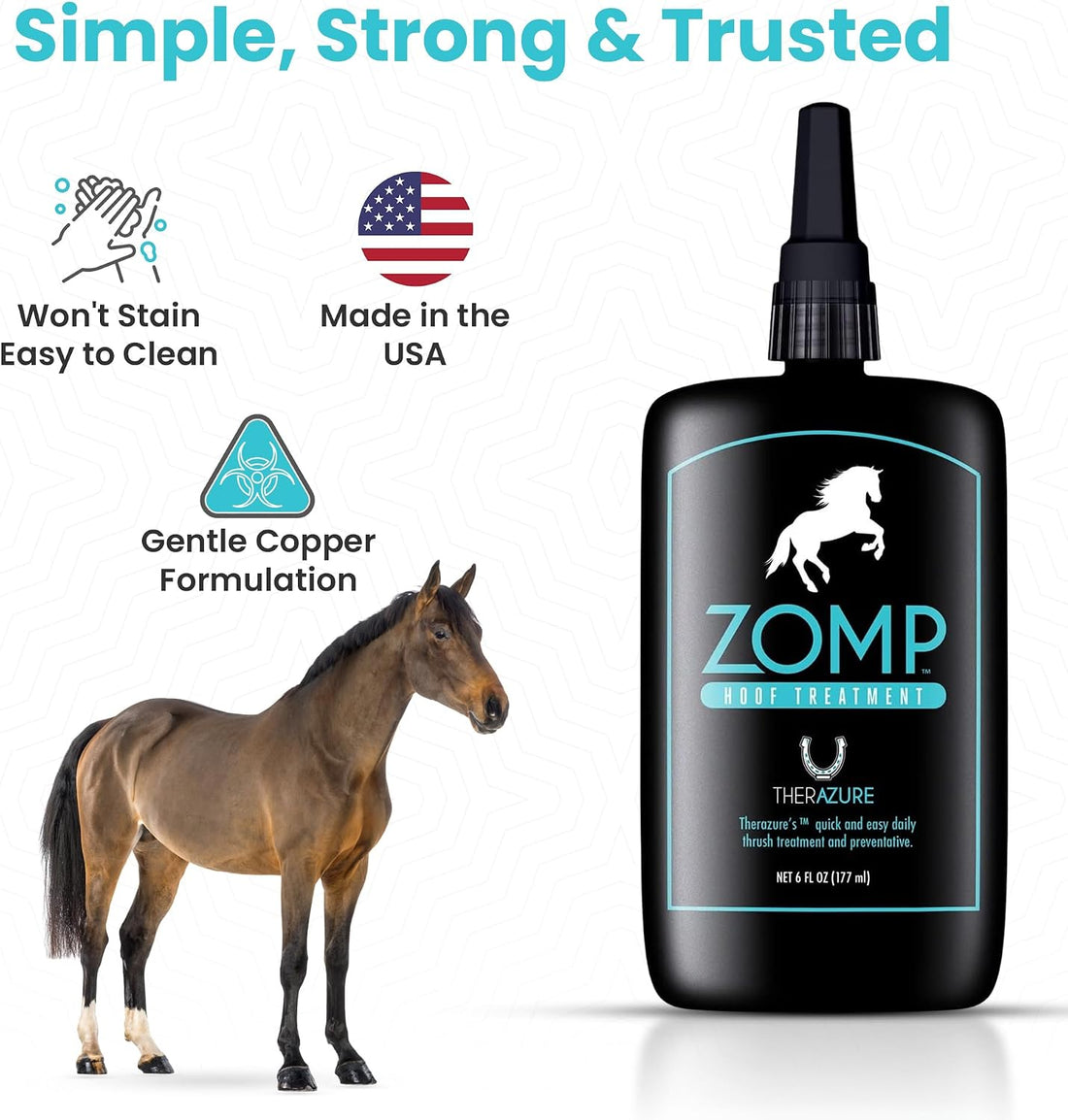 Zomp Liquid Hoof Thrush and White Line Treatment for Horses