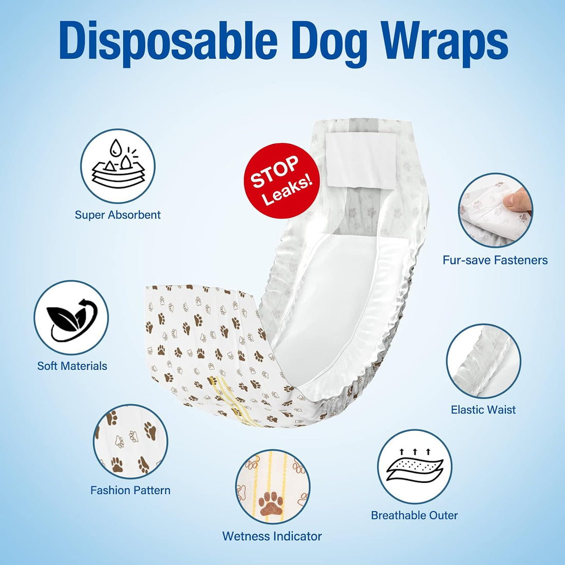Pet Soft Dog Diapers Male - Disposable Male Dog Wraps Wetness