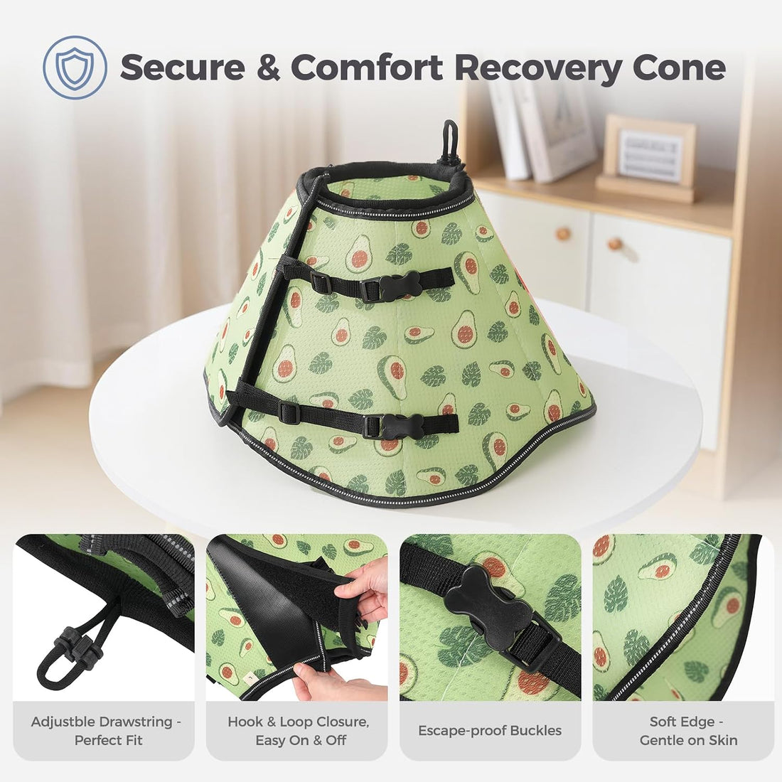 Avont Breathable Dog Cone Collar to Stop Licking
