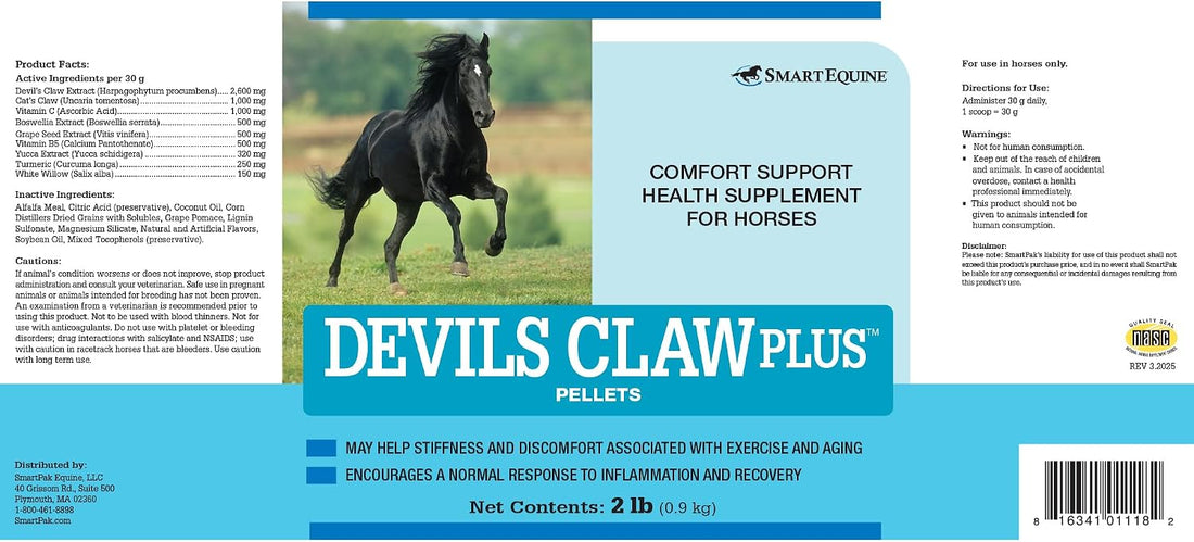 SmartEquine Devil's Claw Plus Pellets, 2 lb, 30 Servings