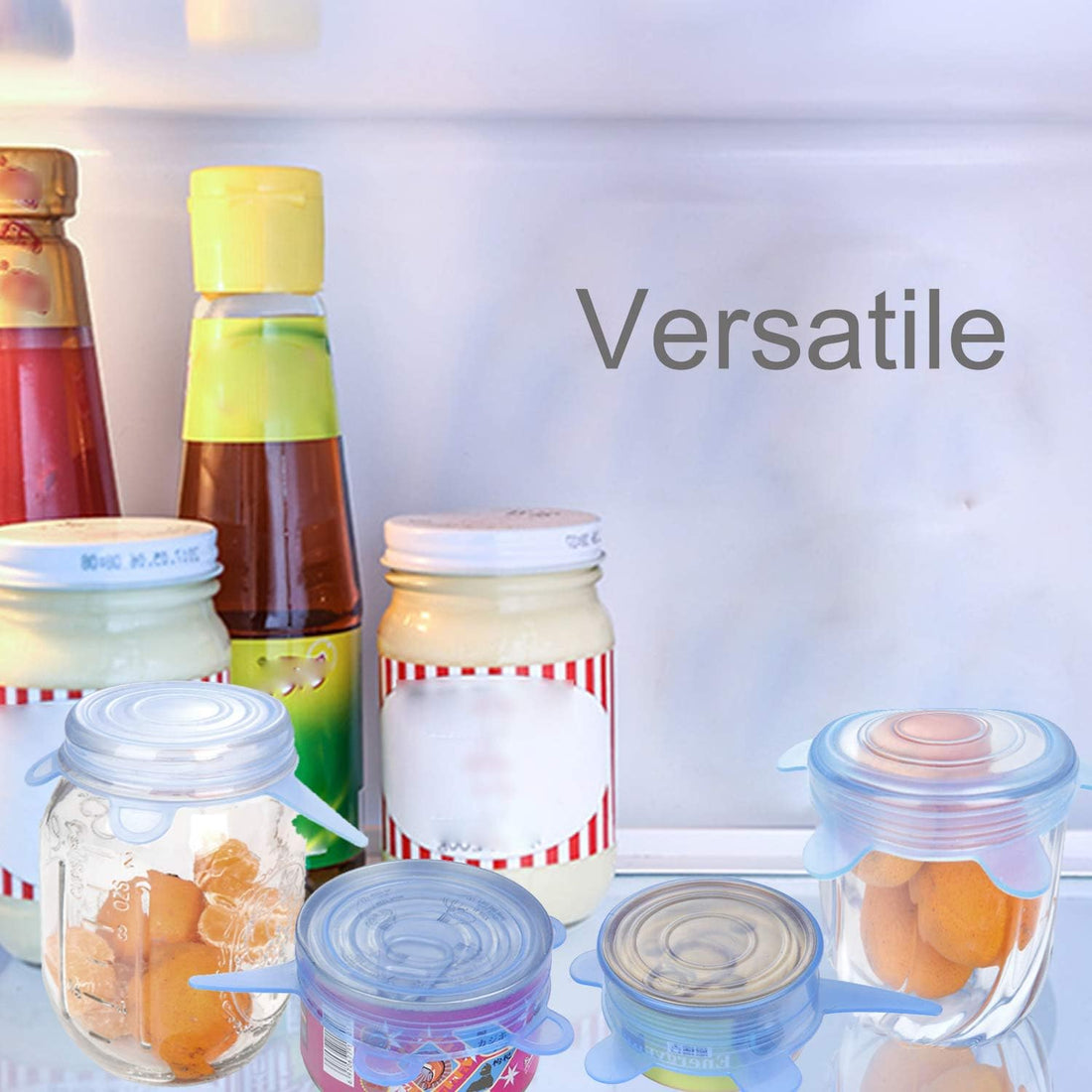 SLSON 6 Pack Pet Food Can Cover Stretchable 1 Fit 3 Universal Size