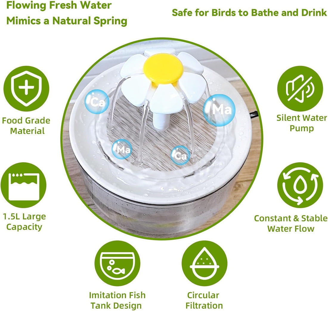 kathson Automatic Bird Bath Shower Fountain for Parrot Bathing