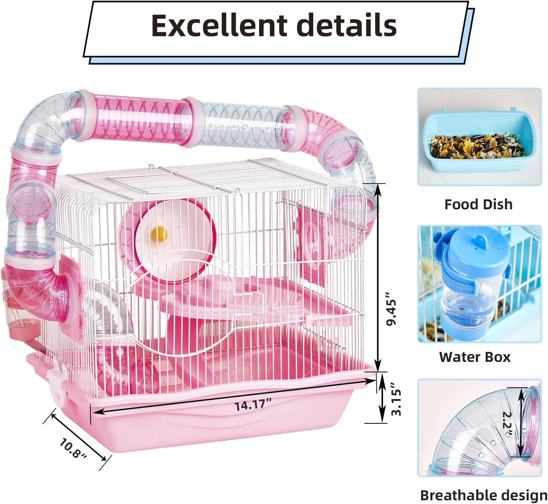 Hamster Cages, A Wire Rat Cage with a Large Space for Dwarf Hamsters