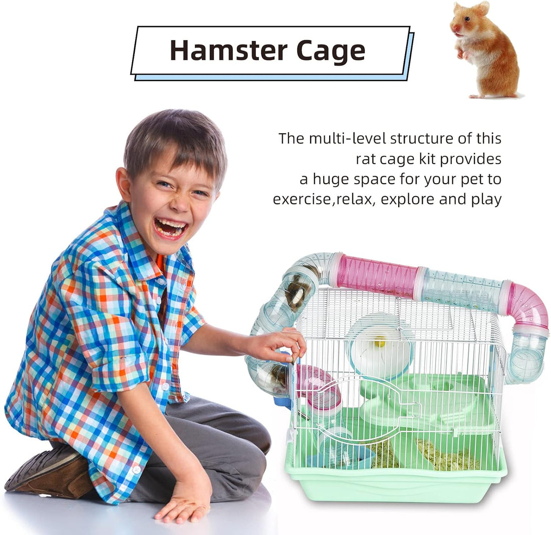 Hamster Cages, A Wire Rat Cage with a Large Space for Dwarf Hamsters