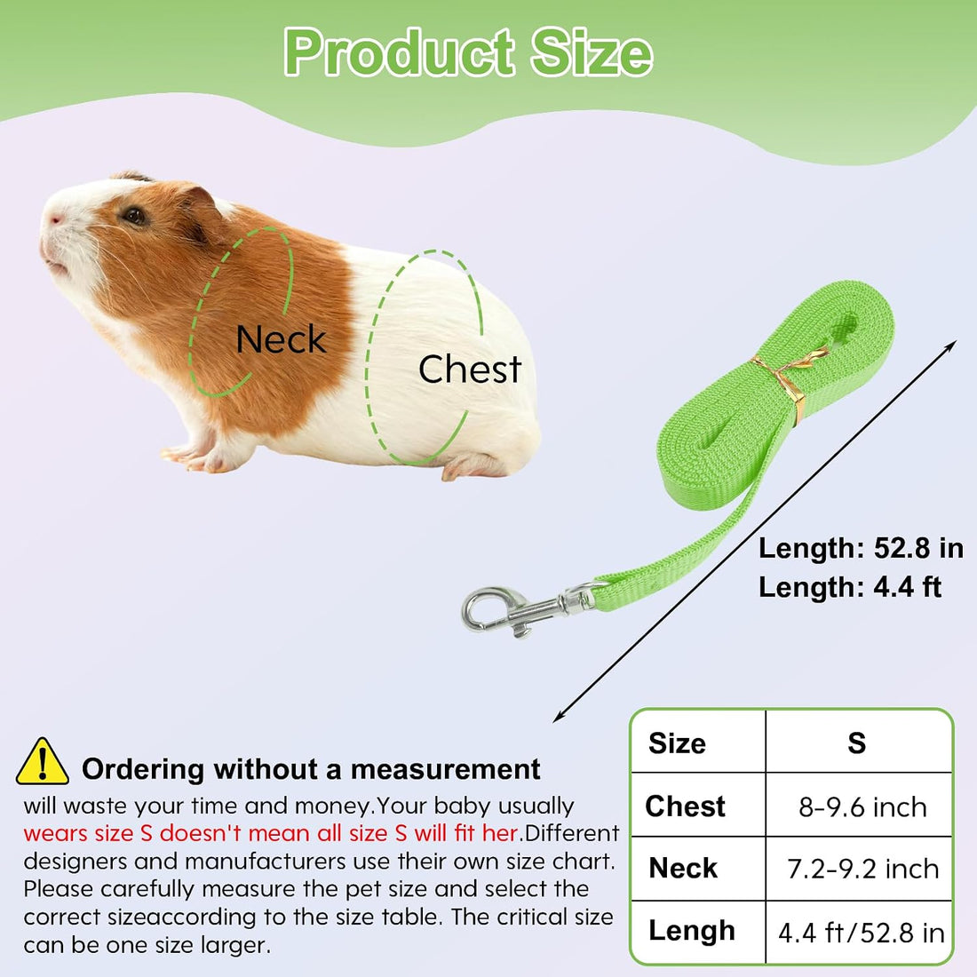 Guinea Pig Harness and Leash,2packs Guinea Pig Clothes Baby Ferret