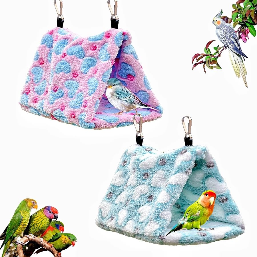 Magnoloran 2 Pack Warm Bird Nest Plush Snuggle Bird Hammock Hanging