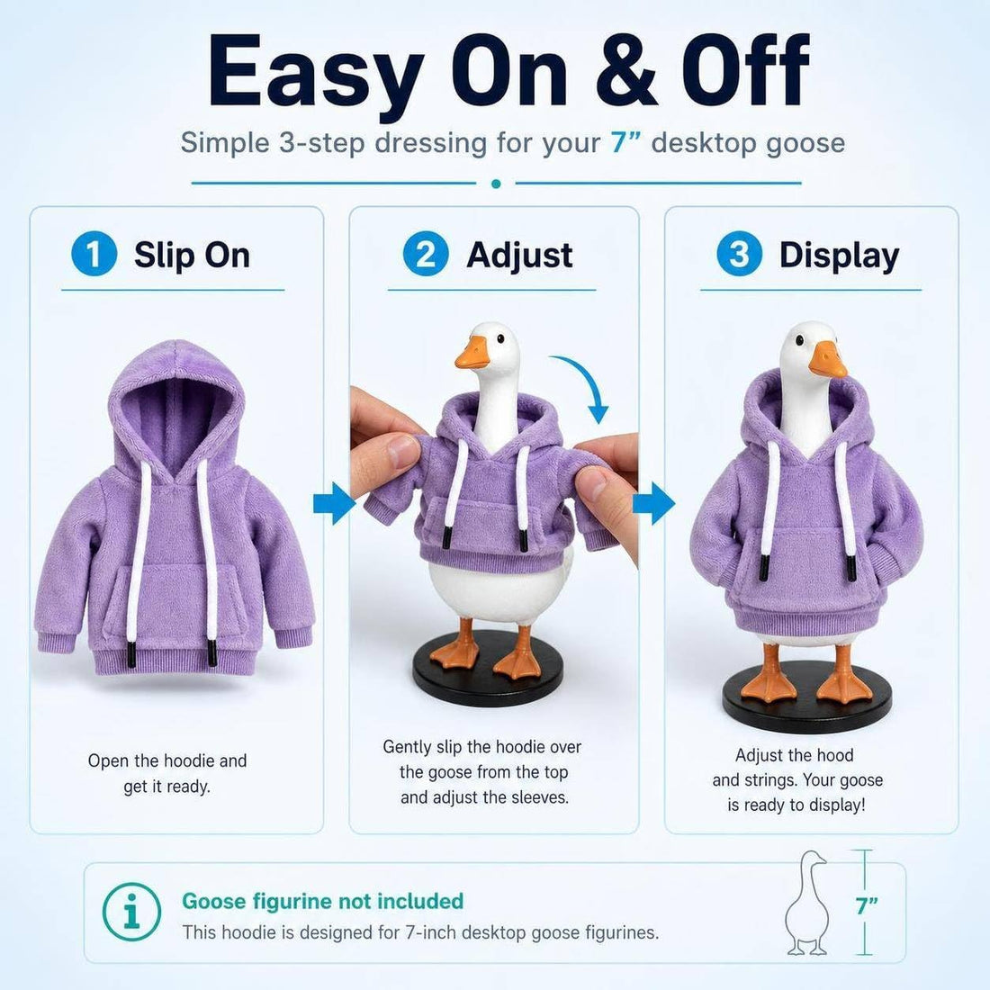 7" Desk Goose Outfits, Mini Hoodie Clothes