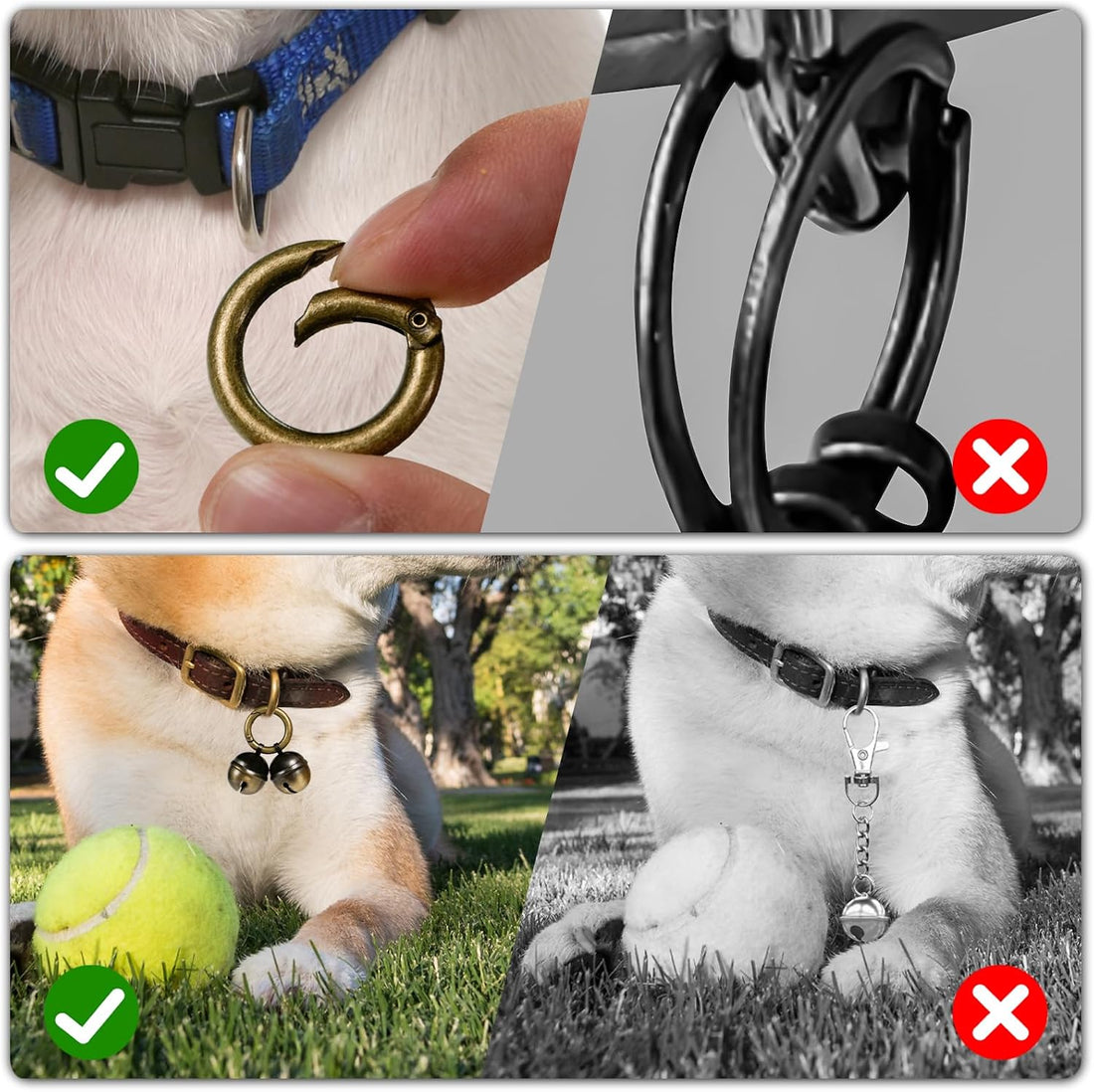 Whimsii Bells for Dog Collars with Easy Clip Clasps