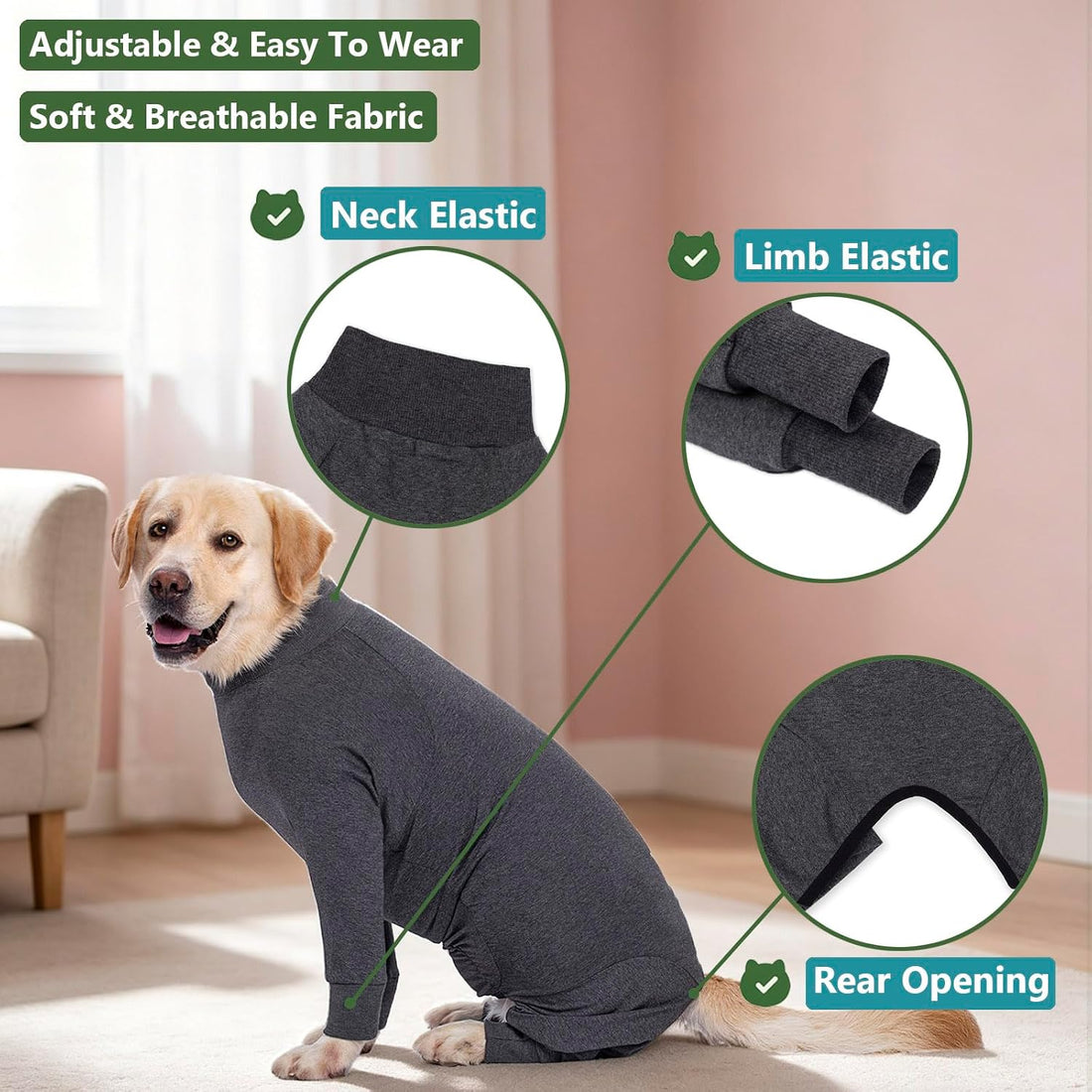 kzrfojy Dog Recovery Suit for Dogs After Surgery Female Male Medium