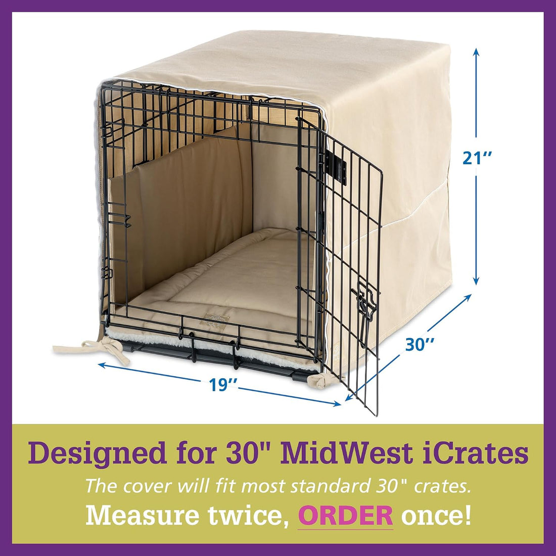 Pet Dreams 3-Piece Set Includes Dog Crate Cover