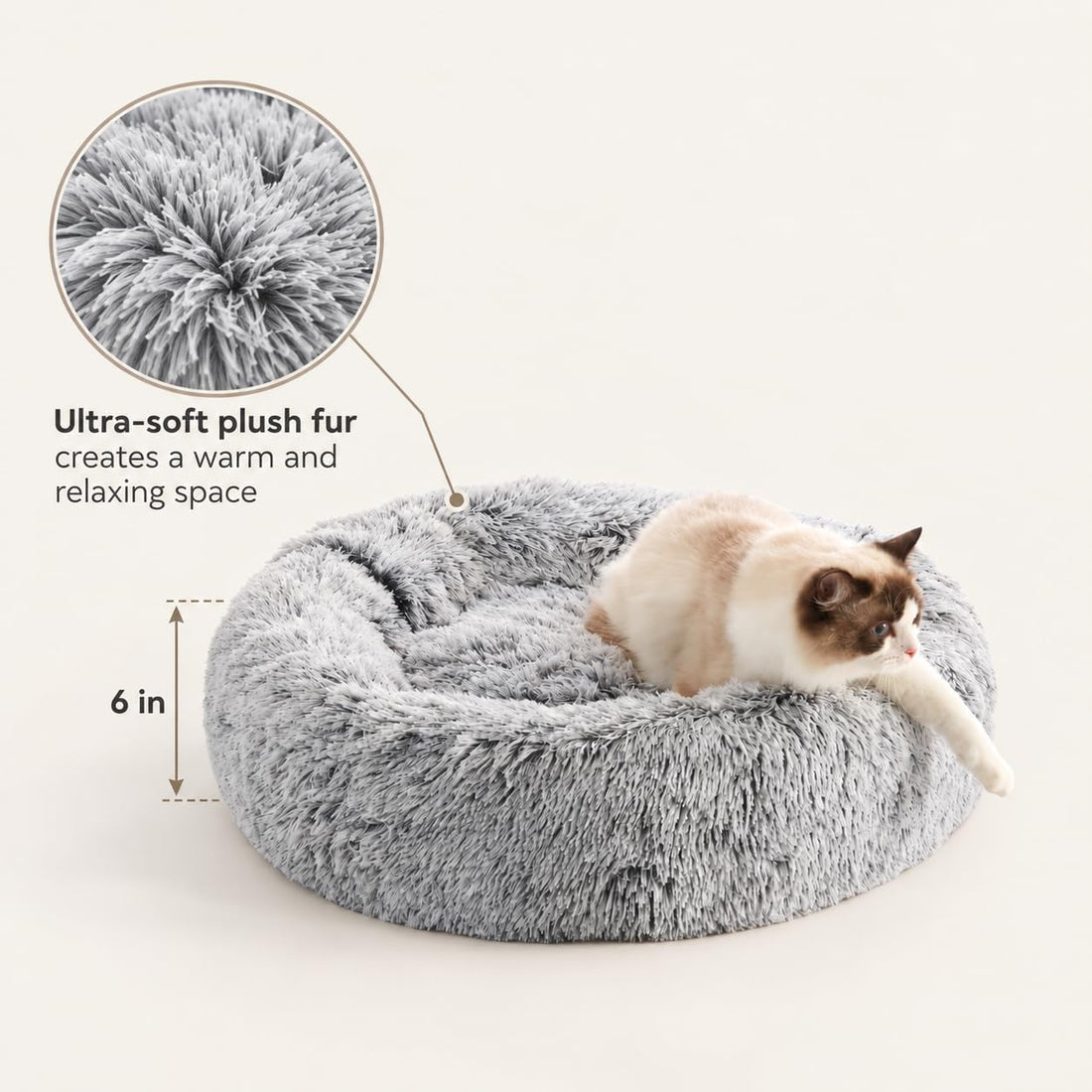 WESTERN HOME WH Calming Soft Round Dog & Cat Bed