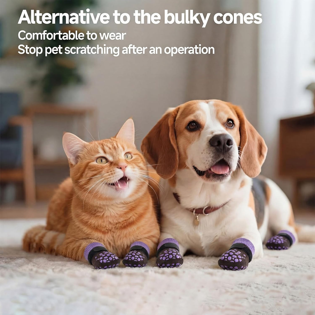 ROZKITCH 2 Pairs Cat Sock for Injured Paws