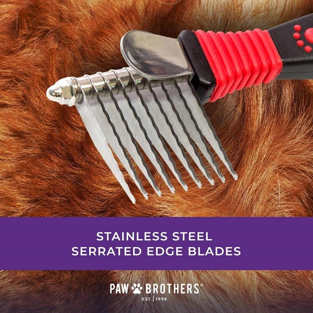RYAN'S PET SUPPLIES Paw Brothers 8-Blade Dematting Brush