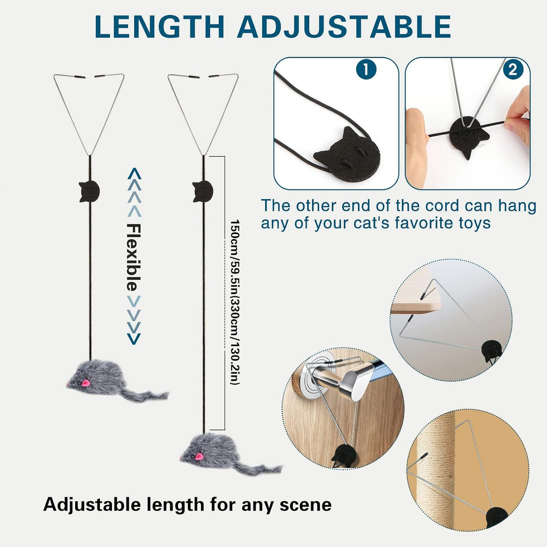 Kalimdor Interactive Cat Feather Toys,Retractable Teaser Toy ,Hanging