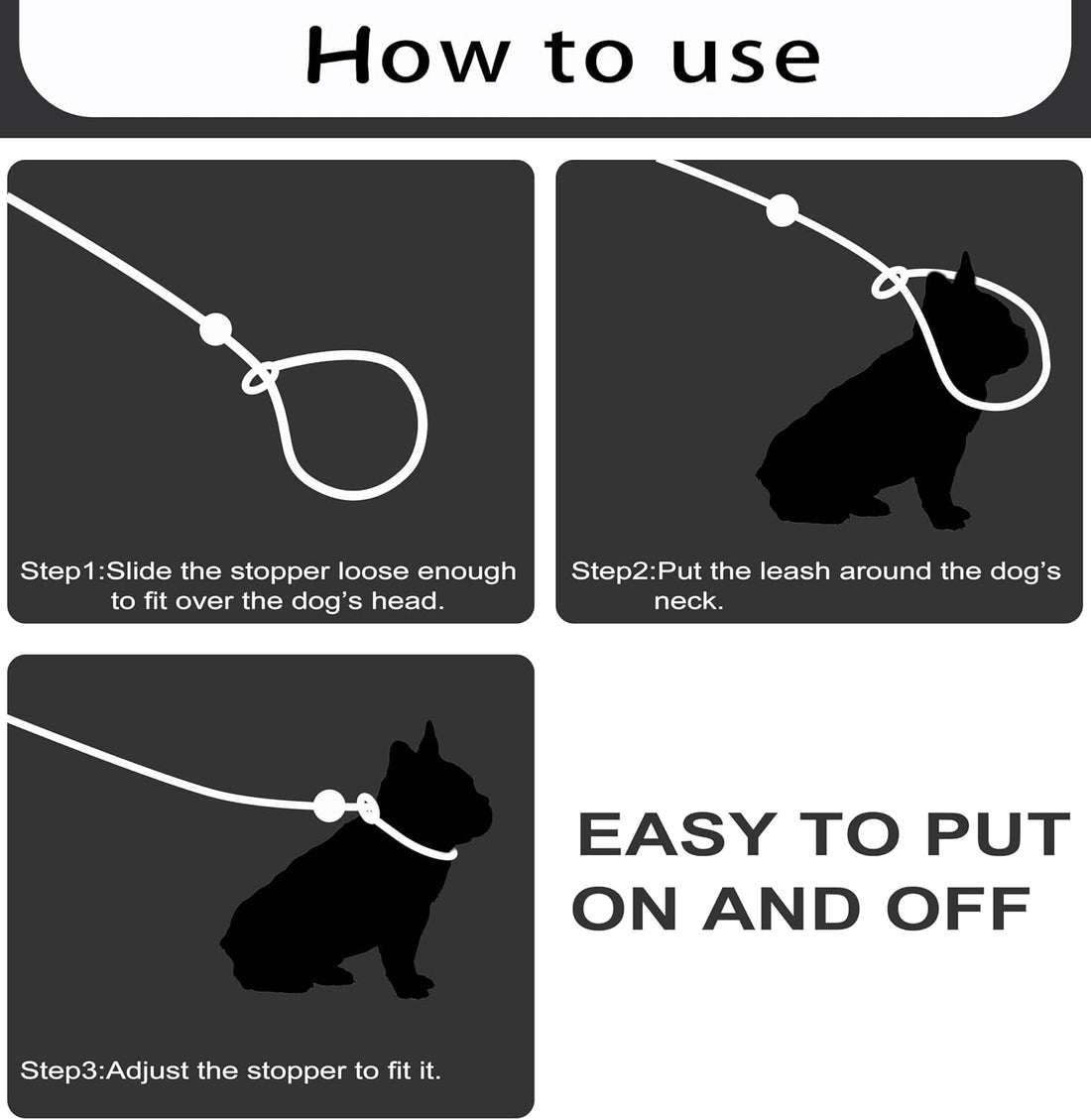 6FT Heavy Duty Slip Lead - No Pull Dog Training Leash