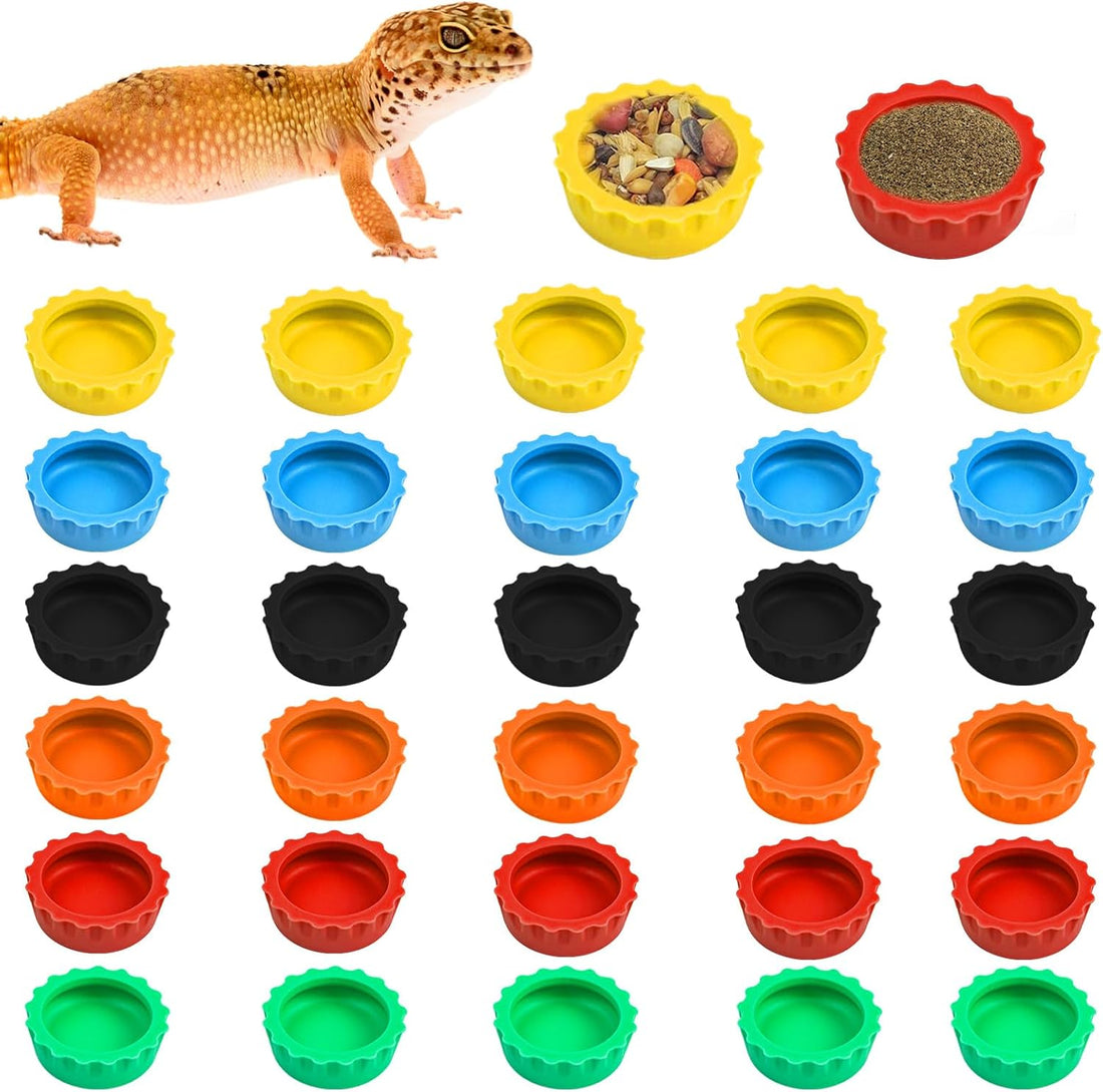 30PCS Crested Gecko Feeding Cups, Refile Food Dish
