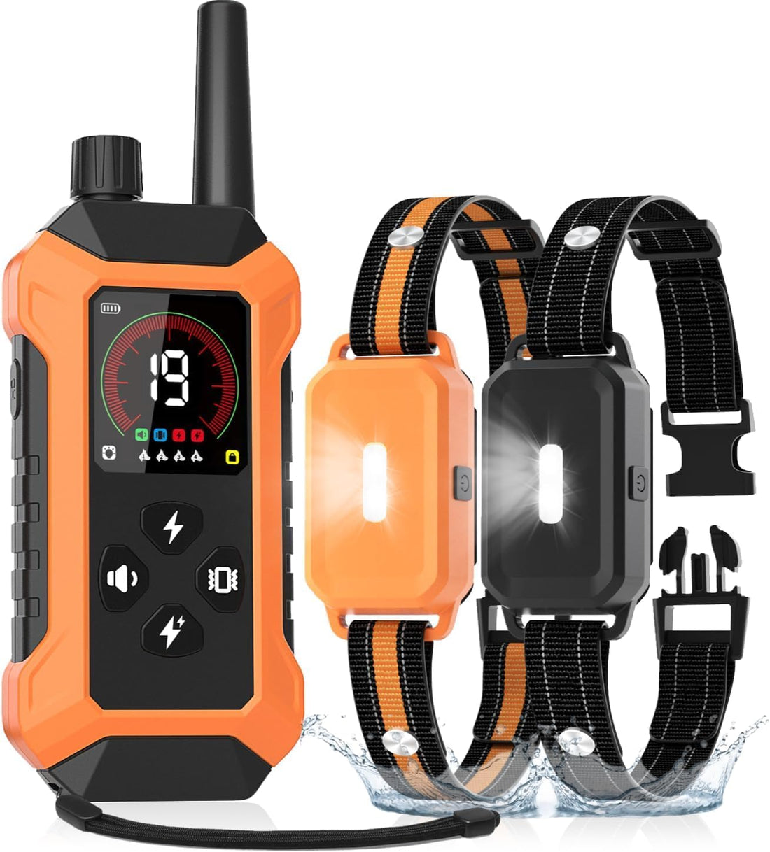 Shock Collar for 2 Dogs with Light Waterproof 2 Pack Remote Training