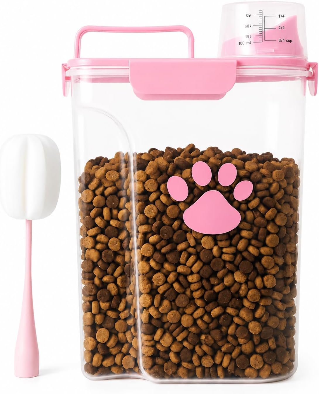 5-7Lbs Airtight Dog Cat Food Storage Container with cleaning brush