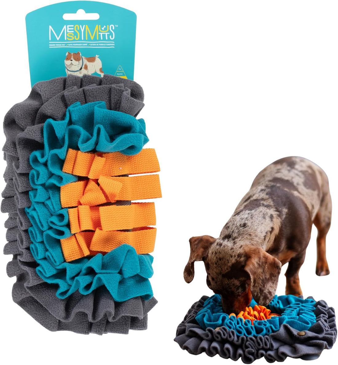Messy Mutts Square Snuffle and Lick Mat for Dogs, 16 Inch
