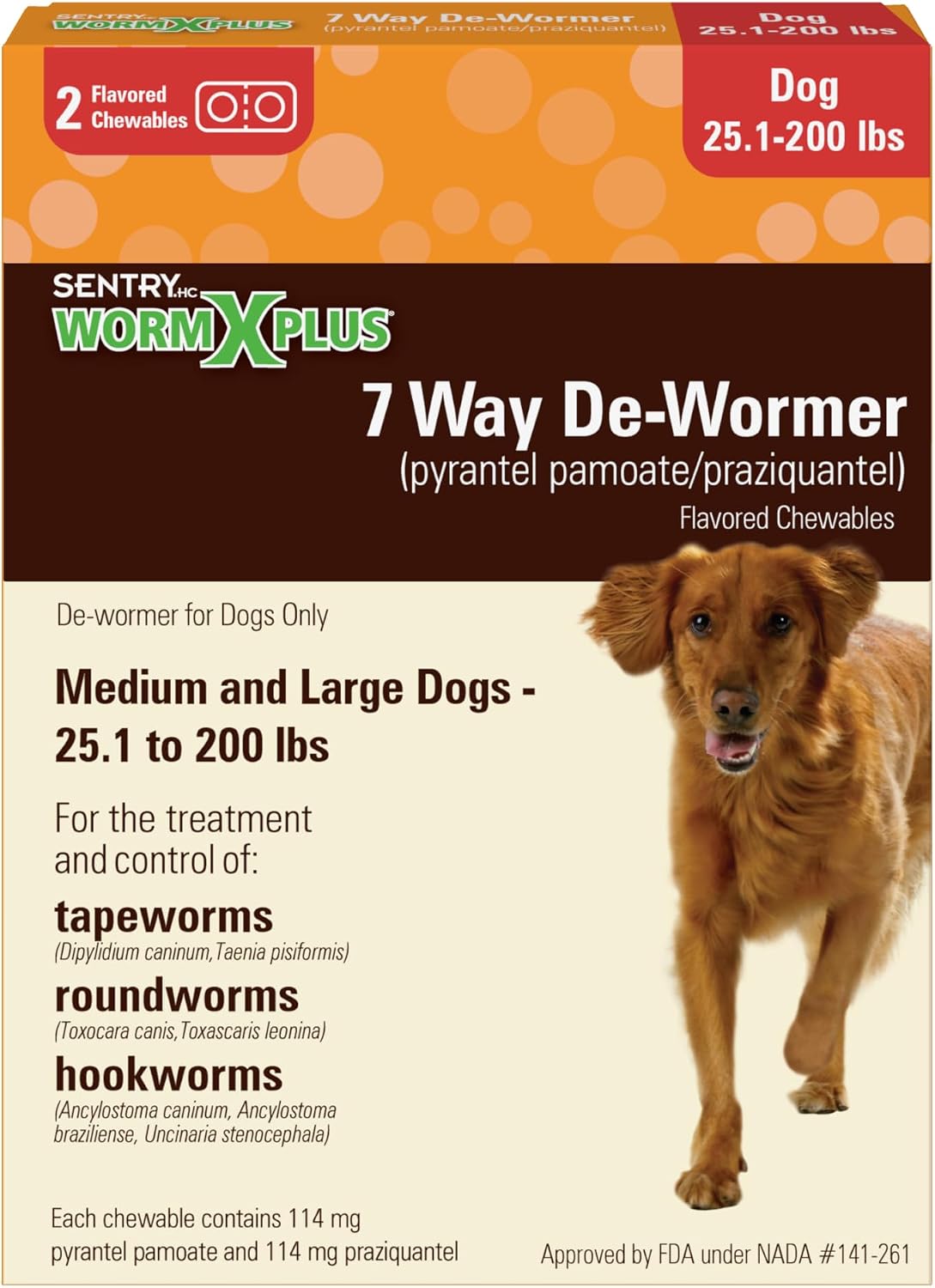 Worm X Plus 7 Way Liquid Dewormer for Dogs 2 oz Broad Spectrum Canine