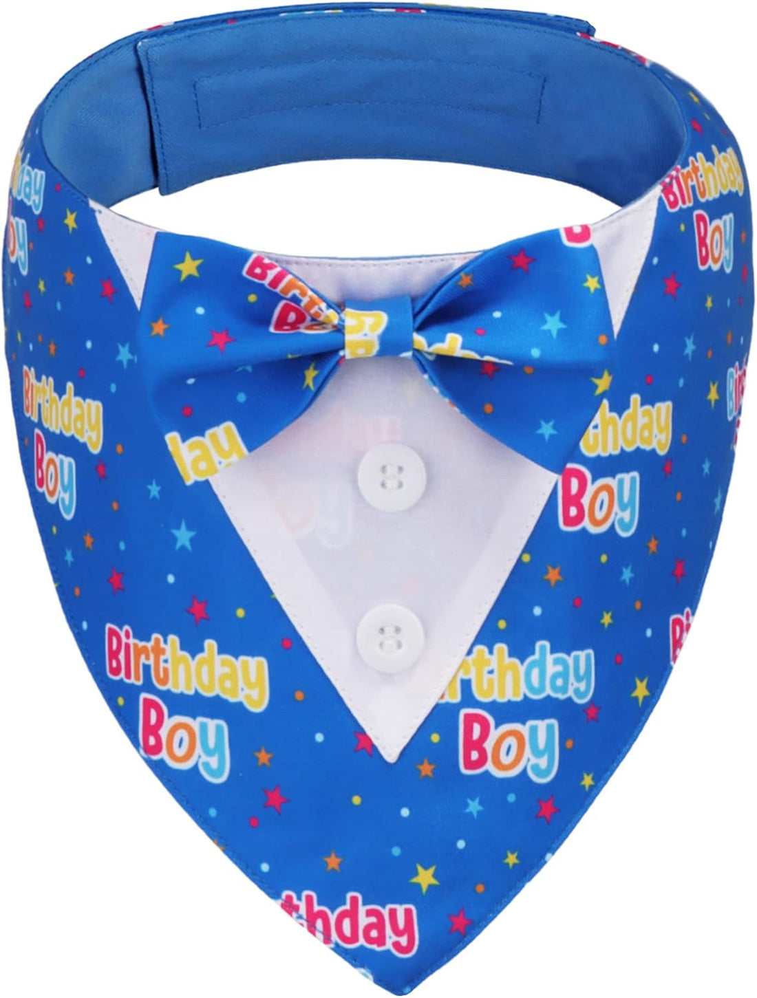 ADOGGYGO Birthday Dog Bandana with Bowtie, Blue Boy Dog Tuxedo