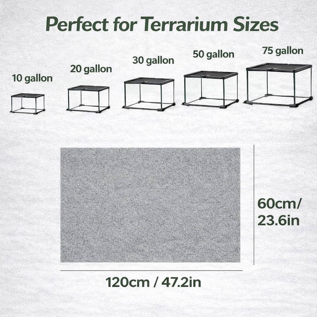 Mechpia 47" x 24" Large Reptile Carpet Terrarium Liner Bedding