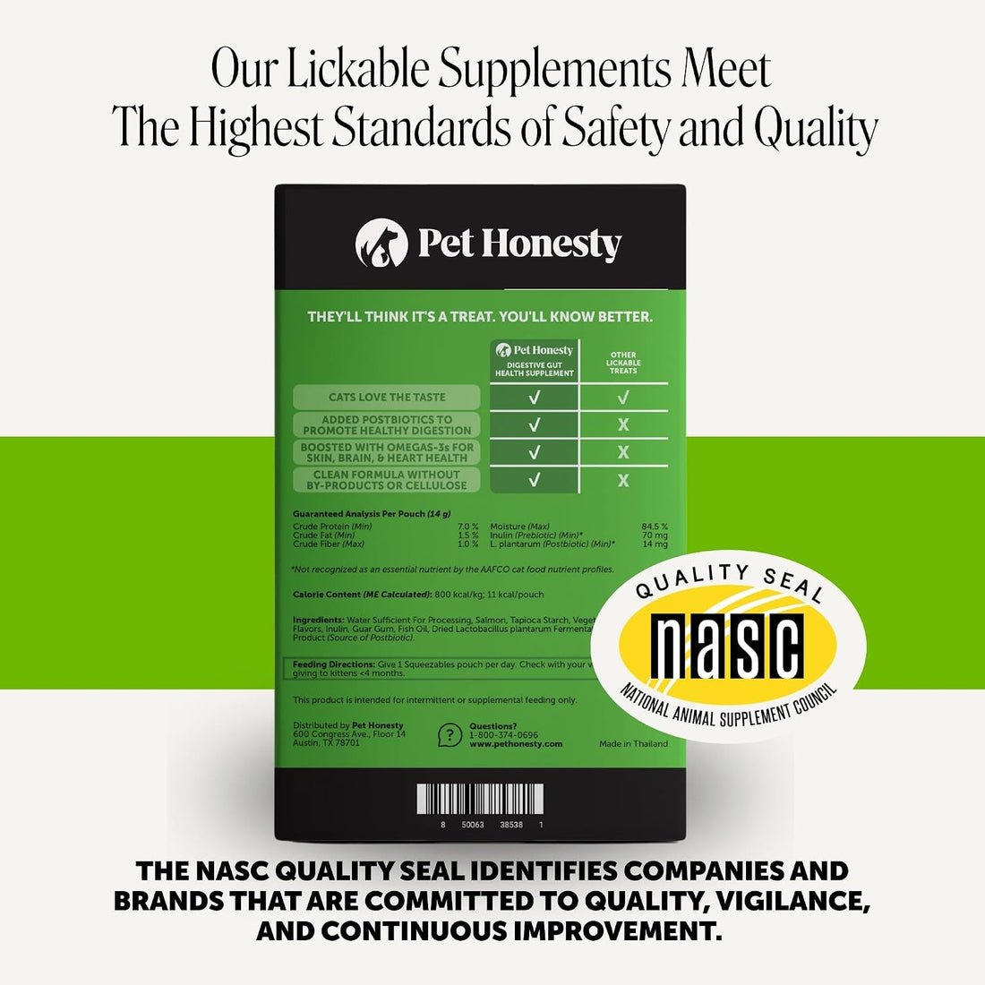 Pet Honesty Vet Backed Cat Probiotics Lickable Puree, Salmon, 20 Ct