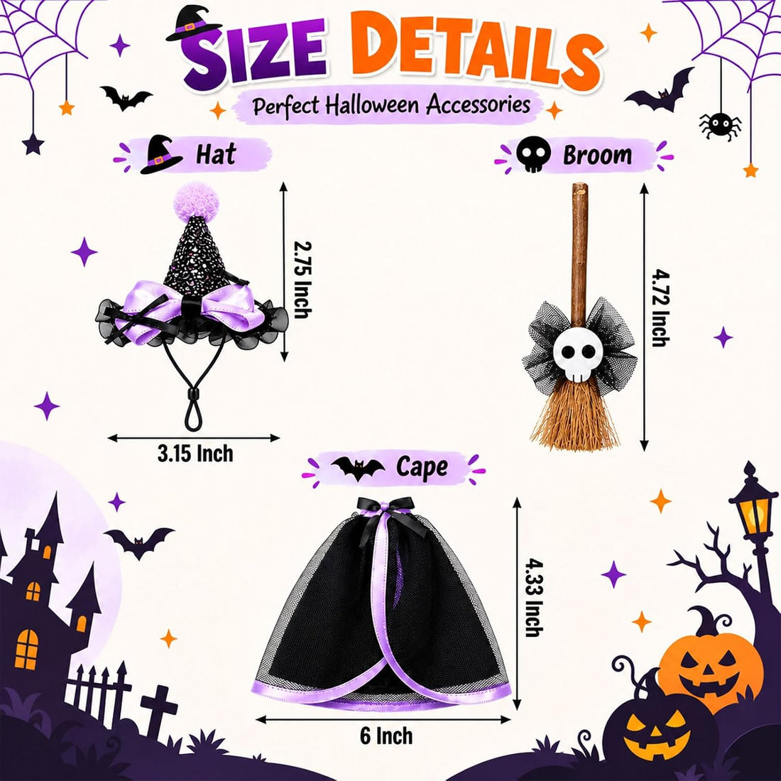 2 Sets Halloween Desk Goose Outfits for 7 Inch Goose