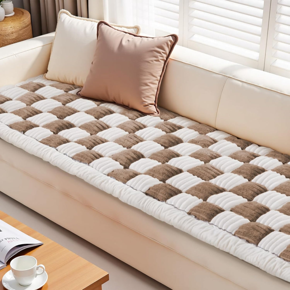 Checkered Couch Cover, Couch Covers For Dogs Washable Non-Slip