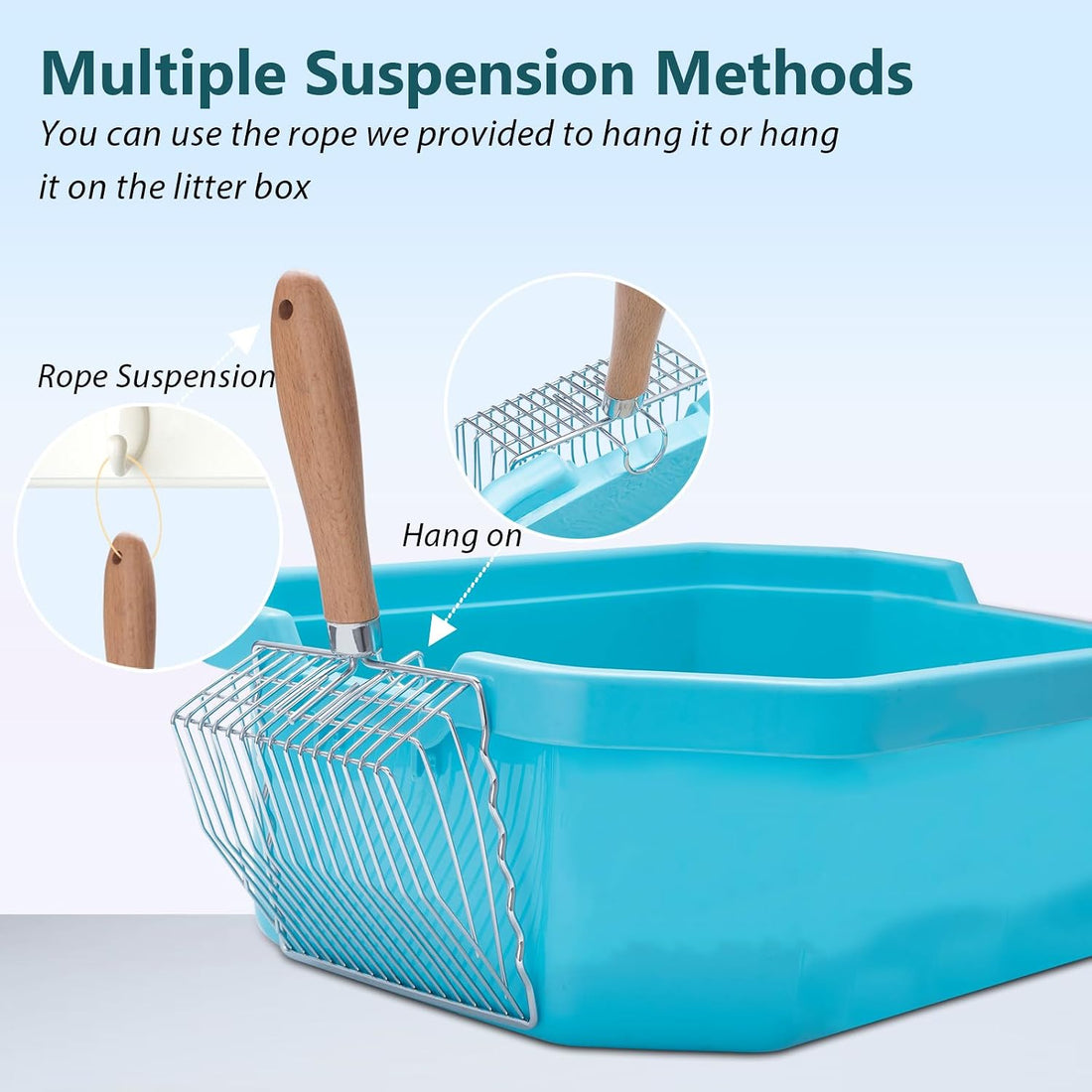 Handzee Cat Litter Scoop, Premium Kitty Shovel with Hook and Hole