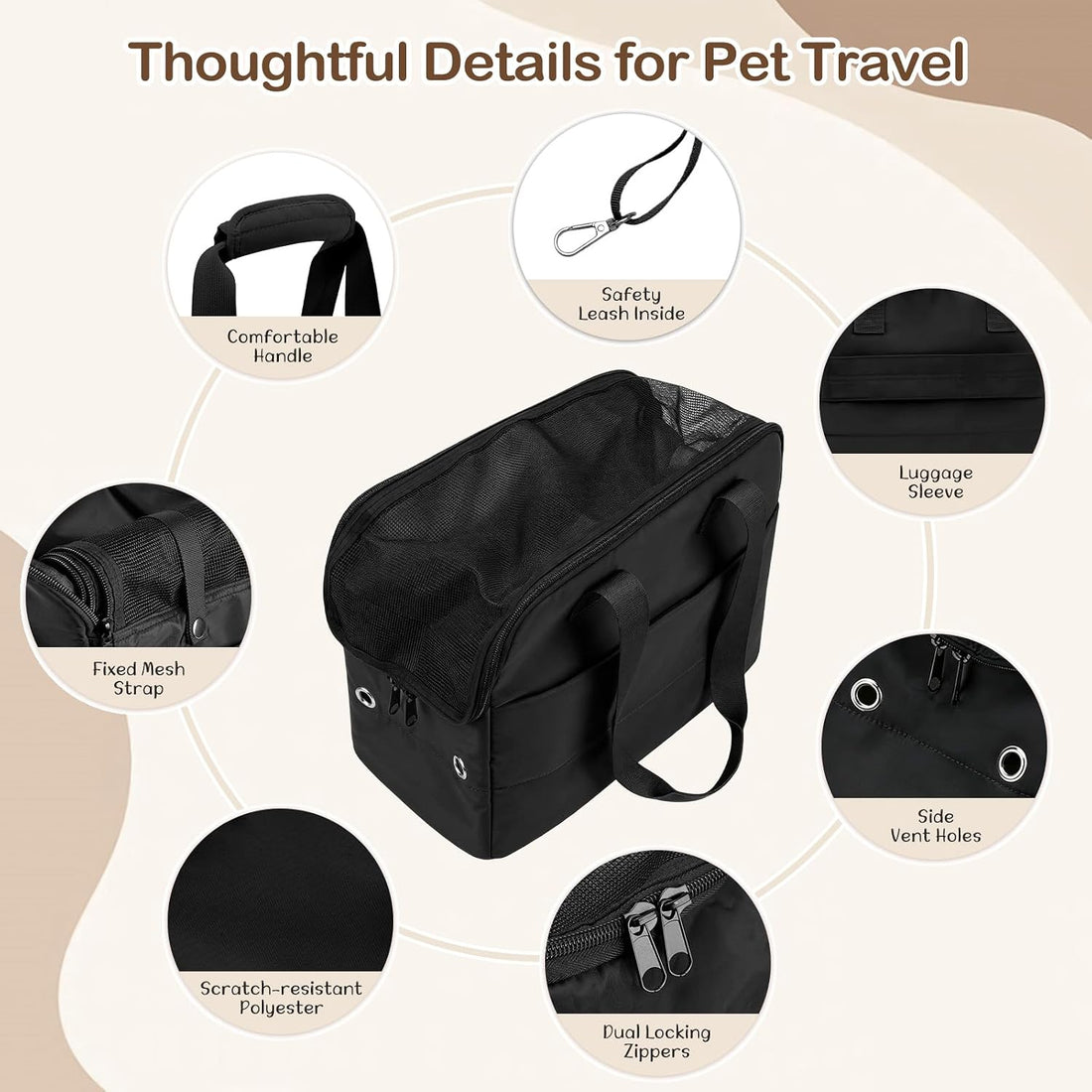 VavoPaw Dog Purse Carrier for Small Dogs,Puppy Travel Tote Bag Up