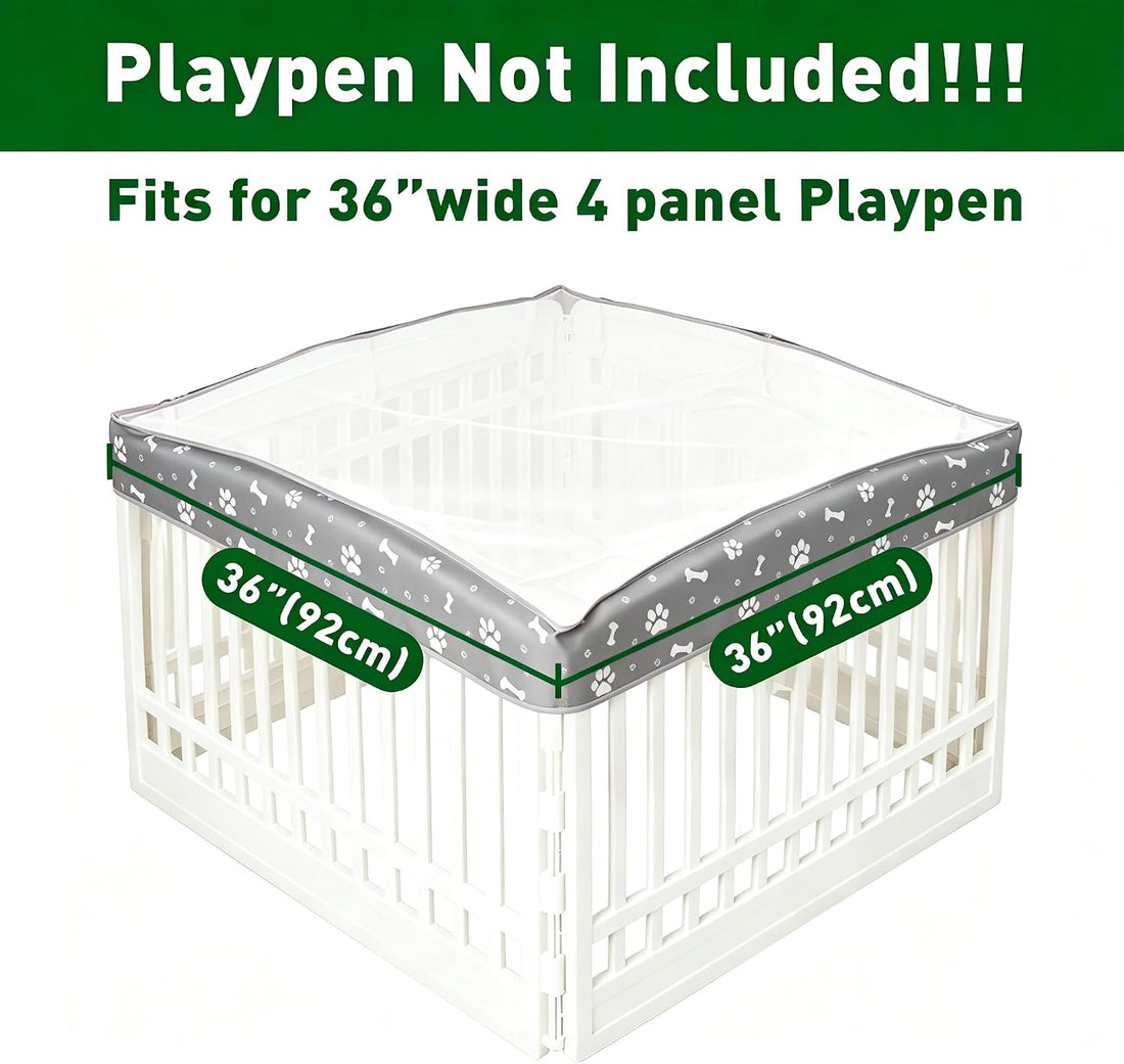 Dog Playpen Mesh Top Cover fits for 36" x 4-Panels,Dog Crate Cover