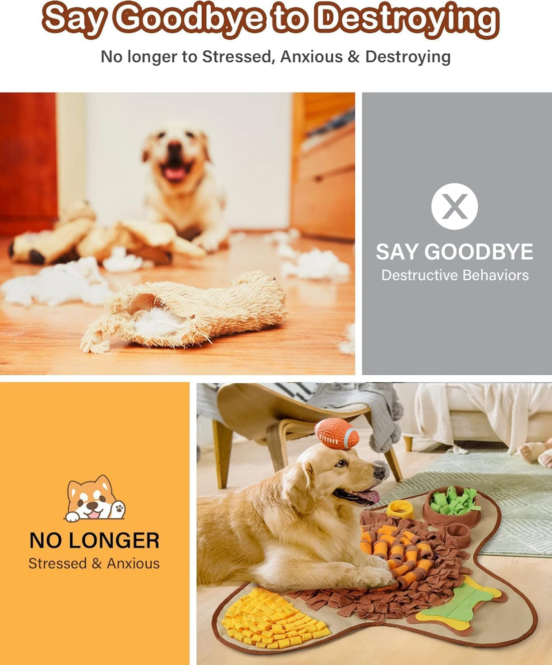 HOPET Snuffle Mat for Dogs Large Breed,Interactive Sniff Feeding