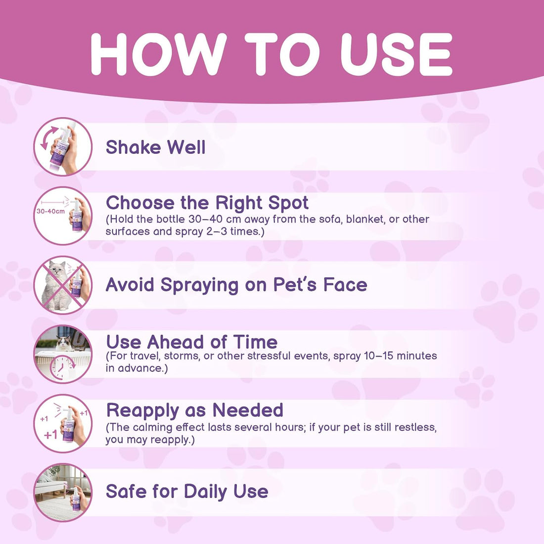 Cat Calming Spray with Pheromone, Cat Anxiety & Stress Relief, 60ML
