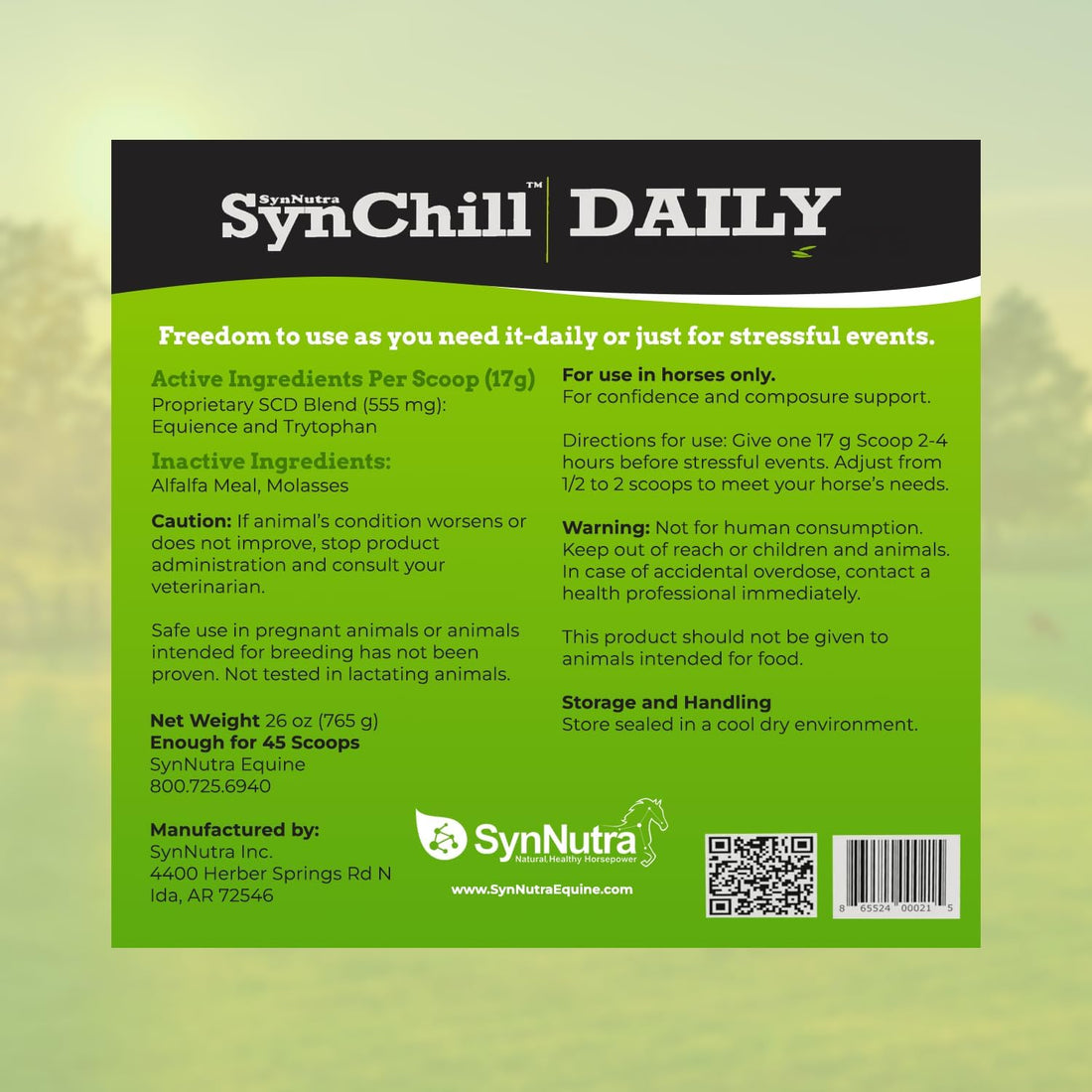 SynNutra SynChill Daily Pellets for Horses, 30 Doses
