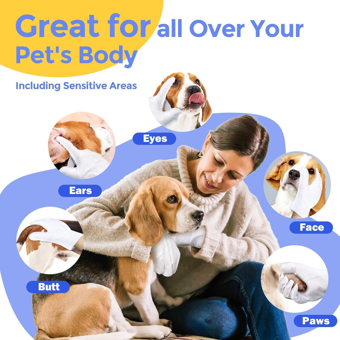 PUPMATE Pet Cleaning Glove Wipes for Dogs & Cats