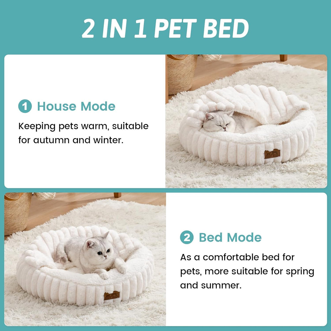 COZY KISS Hooded Blanket Cat Bed