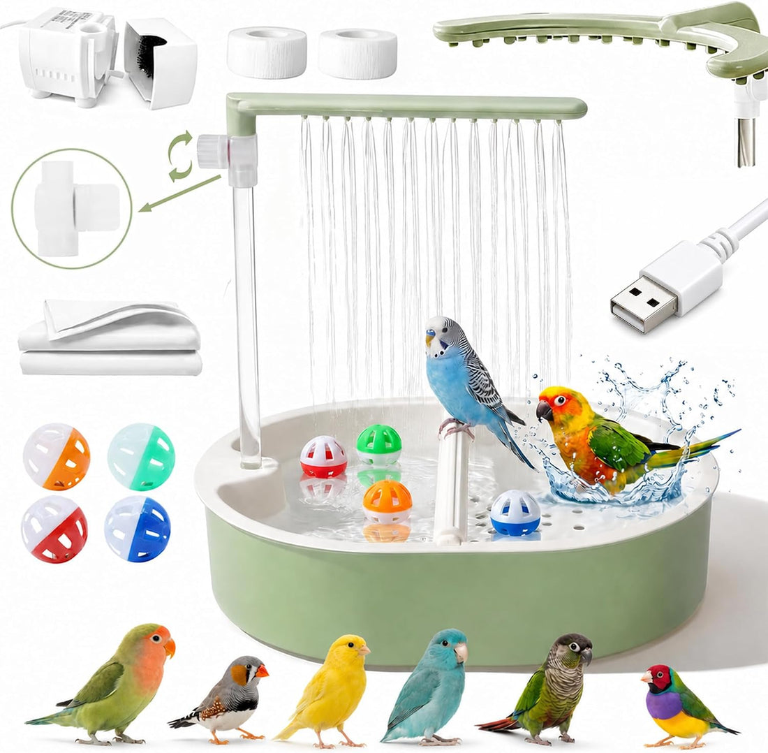 Bird Automatic Bath Shower,Large Bird Shower Fountain with Running